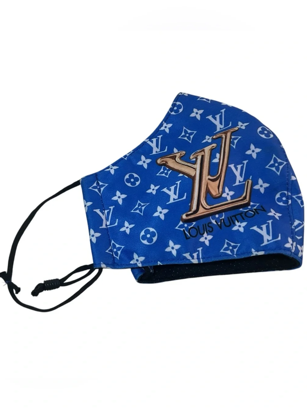 Louis Vuitton LV Logo Betty Boop Blue Face Mask Adjustable Ear Loops w/ Pouch